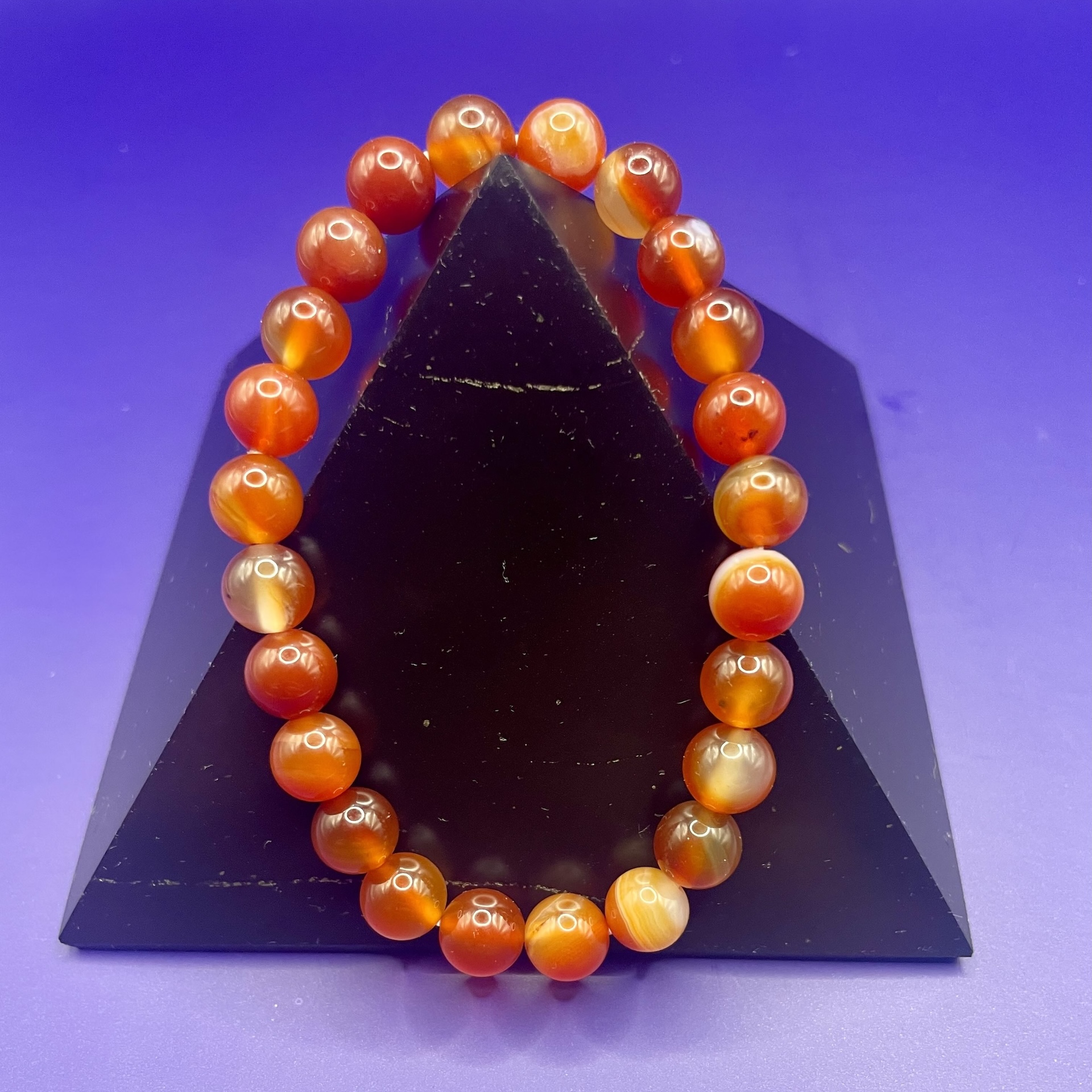 8 mm Kırmızı Çizgili Akik