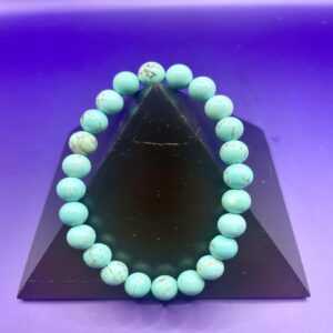 8mm Vintage Tarzı Turkuaz Boncuklu Esnek Bilezik – Doğal Taş